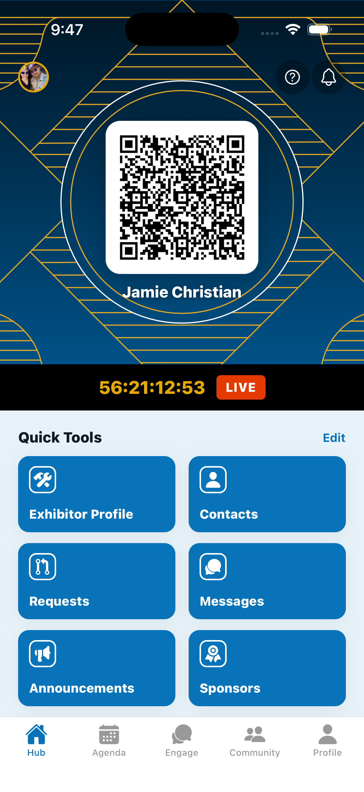 Full Hub screen.